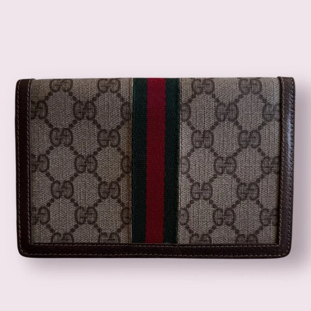 Vintage Gucci GG Canvas Pouch with Sherry Line - Picture 3 of 7